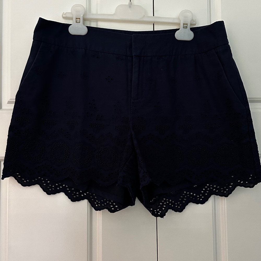Maison Jules Eyelet Detail Shorts Navy Blue Shorts 6